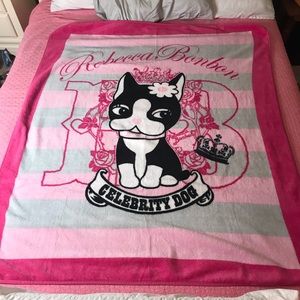 Rebecca BonBon French Bulldog Pink Blanket